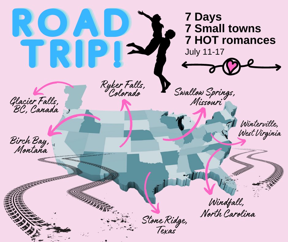 ❤️🔥 Steamy Small Town Romance Readers! ❤️🔥 
You're invited!!! From 7/11-17, I'll be sending out FREE steamy small-town romances for a virtual road trip! 
Sign up here to join in the fun! geni.us/SmallTownRoadT…
#amreadingromance #momswhoread #freeromance #smalltownromance