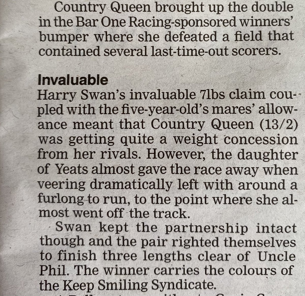 Dawnesme's tweet photo. Nice to have a little paragraph in the @TheIrishField this week after a very special time last week for us Smilers it means a lot to us ππ€π€ π
#countryqueen #keepsmilingsyndicate https://t.co/N3AWWcvqlm