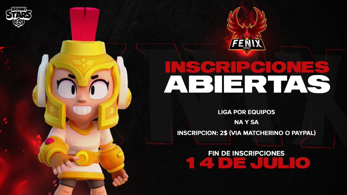 Fenix League (@fenix_leaguebs) on Twitter photo #BS | Inscripciones Fenix League 21° Edición
Regiones NA y SA
Requisitos:
➡️ Seguirnos <a href="/Fenix_LeagueBS/">Fenix League</a>
➡️ Dar RT y ❤️ a este tweet
➡️ Realizar 2$ en sponsors quest Matcherino o PayPal
matcherino.com/tournaments/76…
MD para finalizar inscripción o aclarar dudas sobre matcherino #BS | Inscripciones Fenix League 21° Edición
Regiones NA y SA
Requisitos:
➡️ Seguirnos <a href="/Fenix_LeagueBS/">Fenix League</a>
➡️ Dar RT y ❤️ a este tweet
➡️ Realizar 2$ en sponsors quest Matcherino o PayPal
matcherino.com/tournaments/76…
MD para finalizar inscripción o aclarar dudas sobre matcherino