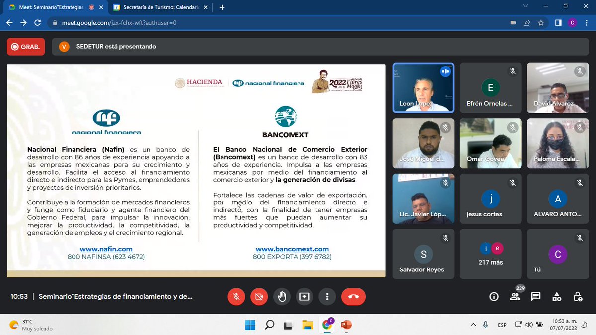 SedeturQROO's tweet photo. El jueves 07 de julio se llevó a cabo el Seminario Virtual de Estrategias de Financiamiento y Desarrollo de Proyectos para #MIPYMES Turísticas, organizado por la #SECTUR y la #SEDETUR, donde más de 230 asistentes, recibieron información clave para el impulso de sus proyectos y... https://t.co/fM9nPlHVRi