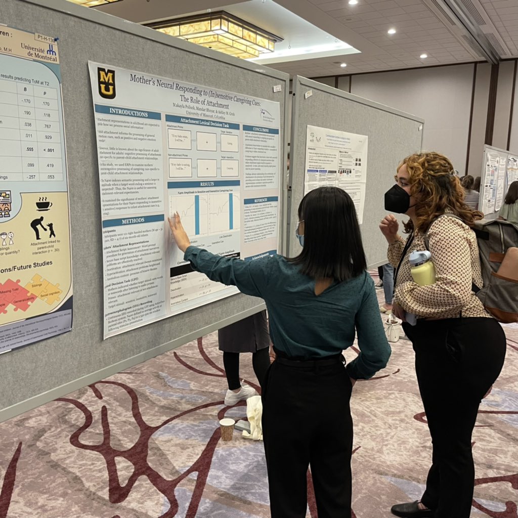 MadsPsychology's tweet photo. Makayla Pollock and I presenting at #ICIS2022 on behalf of the Family and Child Development Lab! @MizzouPsych https://t.co/qsheoVKdWI
