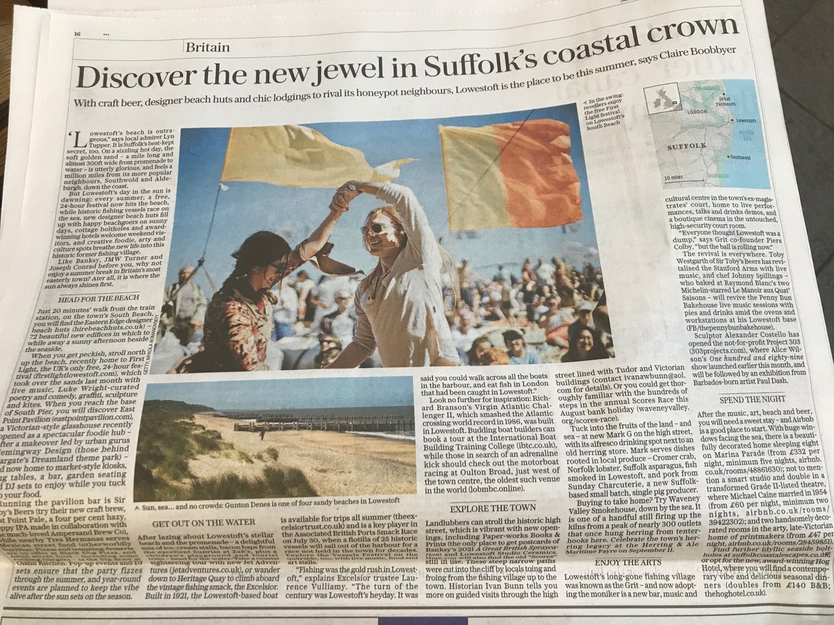 Discover the new jewel in Suffolk’s coastal crown. My story for <a href="/TelegraphTravel/">Telegraph Travel</a> on why you should head to Lowestoft this summer. ☀️🏖🍺🌮🍦🎨🎹