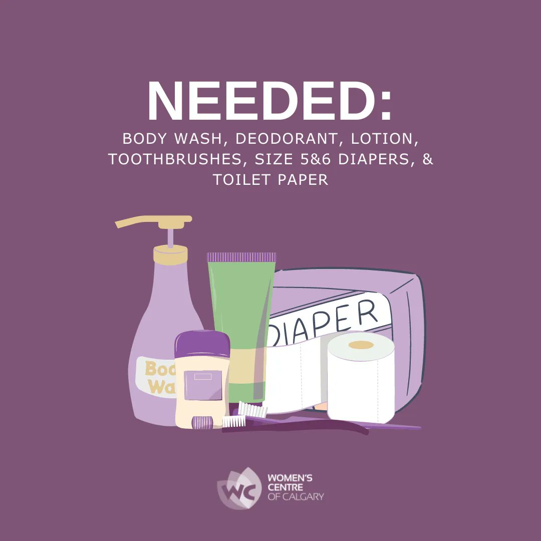 We URGENTLY NEED Body Wash, Deodorant, Lotion, Toothbrushes, Sizes 5&amp;6 Diapers, and Toilet Paper at the Centre and will happily accept any donations. Items collected will be distributed to the women and children in our community. 

Please call us at (403)264-1155. Thank you!!! 💜