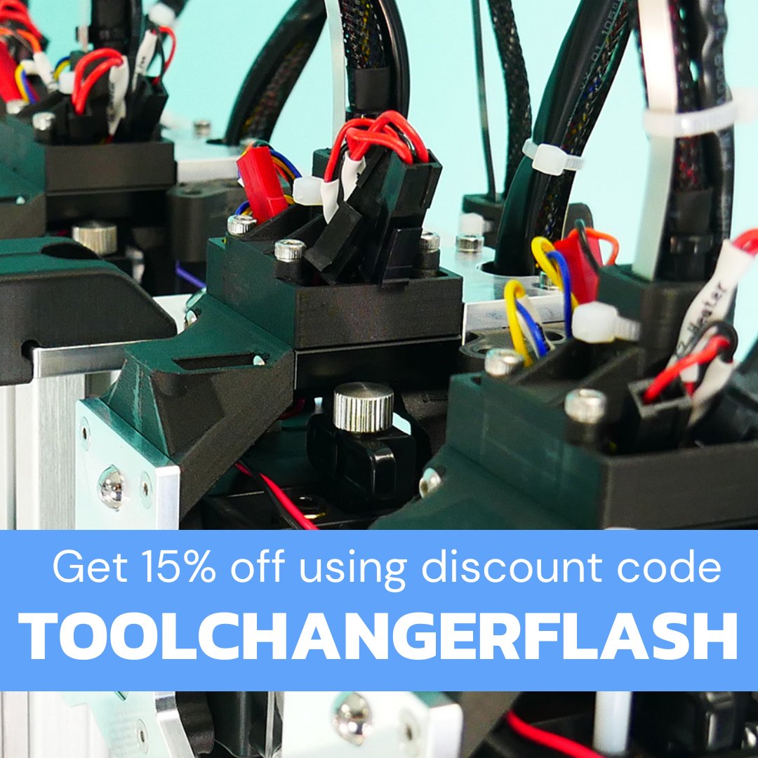 E3DOnline's tweet image. Can we tempt you to join the #ToolChanger club this weekend?  We're offering 15% off all ToolChanger bundles and tools until midnight tomorrow! Find out more here ➡️ e3d.online/E3DTCSale

#ToolChanger #MotionSystem #Discount #Sale