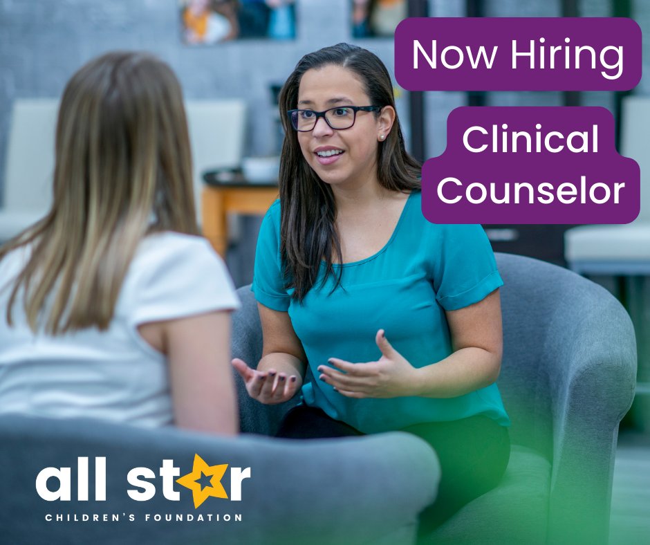 All Star is #hiring for a Clinical Counselor on our campus in #Sarasota! If you want to make a difference for children in #FosterCare, apply today! Learn more: bit.ly/3nGsDUa