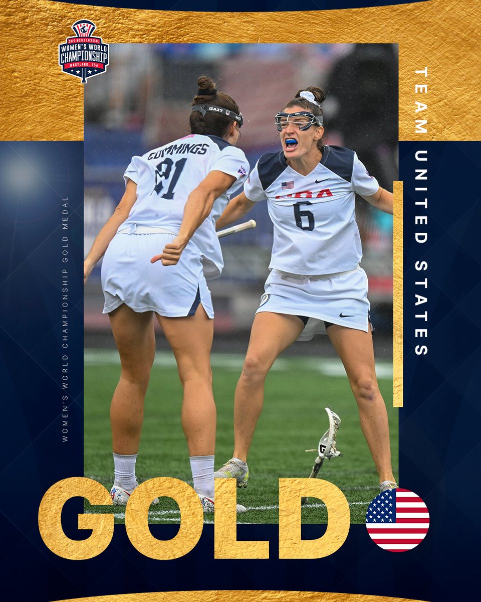 World Lacrosse (@worldlacrosse) on Twitter photo World Champions, ๐๐๐๐๐ก ๐๐๐๐
Congratulations to @USAWLax for winning the gold medal on home soil. Historic. ๐ฅ๐
#WLWC2022 | <a href="/WorldLax2022/">2022 Women's World Lacrosse Championship</a> World Champions, ๐๐๐๐๐ก ๐๐๐๐
Congratulations to @USAWLax for winning the gold medal on home soil. Historic. ๐ฅ๐
#WLWC2022 | <a href="/WorldLax2022/">2022 Women's World Lacrosse Championship</a>