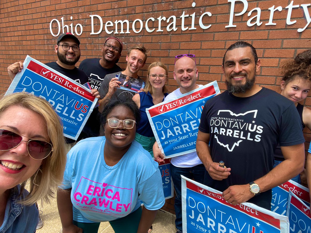 Russo4Ohio's tweet photo. Heading out to talk with voters about my friend & colleague Rep. Jarrells @iamDontavius, and why he’s the best choice to fight for opportunity, safe communities, equality, and democracy in the #OHHouse. Let’s re-elect Dontavius Jarrells! https://t.co/QLQnf8rSZE