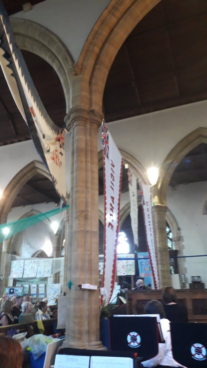 BrixhamTownBand's tweet photo. All Saints Church #Brixham decorated for Sea Week, celebrating all things maritime.
We're here for the second gig of the season https://t.co/yAbfeTGPgK