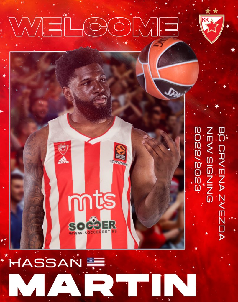 kkcrvenazvezda's tweet photo. Hasan Martin novo je pojačanje Crvene zvezde!

Osvojio je prošle sezone duplu krunu sa Olimpijakosom, i nastupao je na F4 Evrolige koji se održao u Beogradu.

@HassTheGreat, welcome to Crvena zvezda! 🔴⚪️

#kkcz #TogetherWeCan #WeAreTheTeam https://t.co/85JskDDFdH