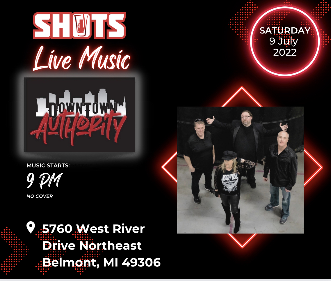 ShotsOnTheRiver's tweet photo. Last-minute band swap. Tonight Downtown Authority will be at Shots on the River. Join us for live music, food, and drinks. The music starts at 9 pm with no cover. Happy Hour until 6 pm. #shots #SOTR #shotsontheriver #livemusic #localeats #downtownauthority https://t.co/fgX75IFChc
