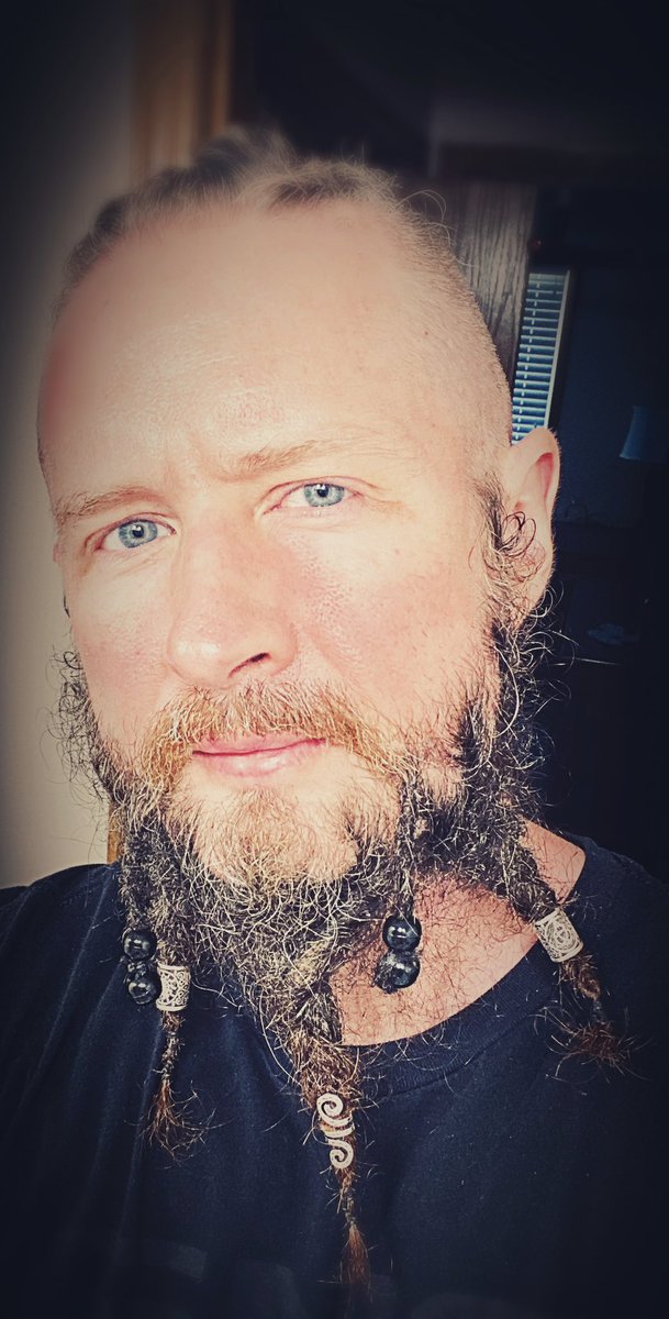 TheCockNinja's tweet photo. Beards need to be decorated and stuff. #dreads #viking #dreadlocks #dreadbraids https://t.co/YXJ0zBcgbD