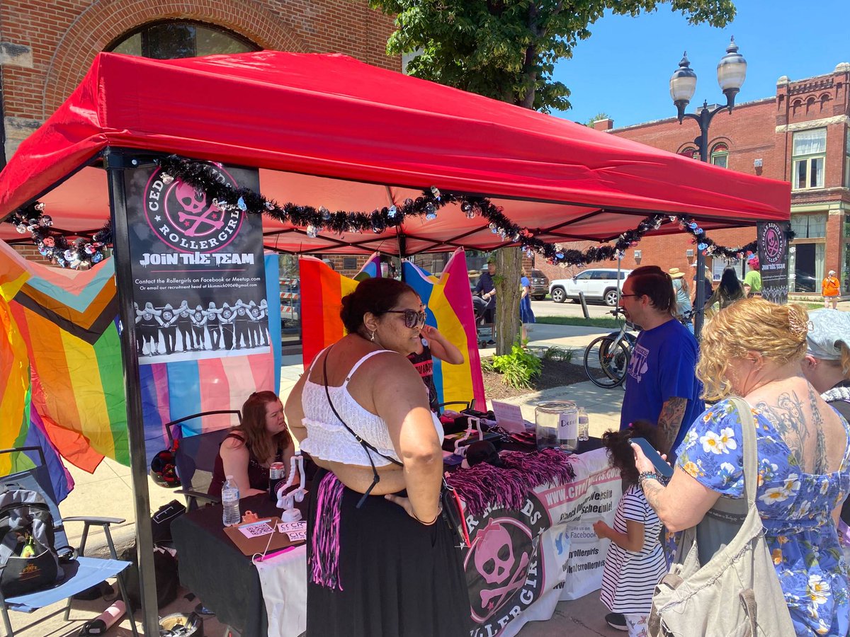 crrollerderby's tweet photo. CR #Pride Festival - Come join us to celebrate 30 years of Pride! We're out here @ #Newbo on 3rd St and 11th Ave. Just swing on by today for a day filled with events, local vendors and fun! https://t.co/wxFlvZfTKy