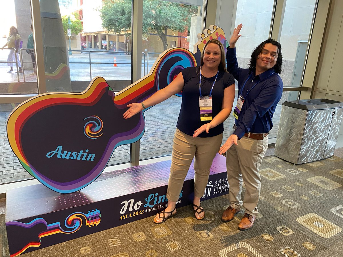 _SarahJustSarah's tweet photo. We did it!!!! @MNEStheBest @SarahSweatmanSC @MNES_FreddieB #PWCSSchoolCounseling #RAMPSchool #ASCA22 #KeepAustinWeird https://t.co/riYOcP5d2X