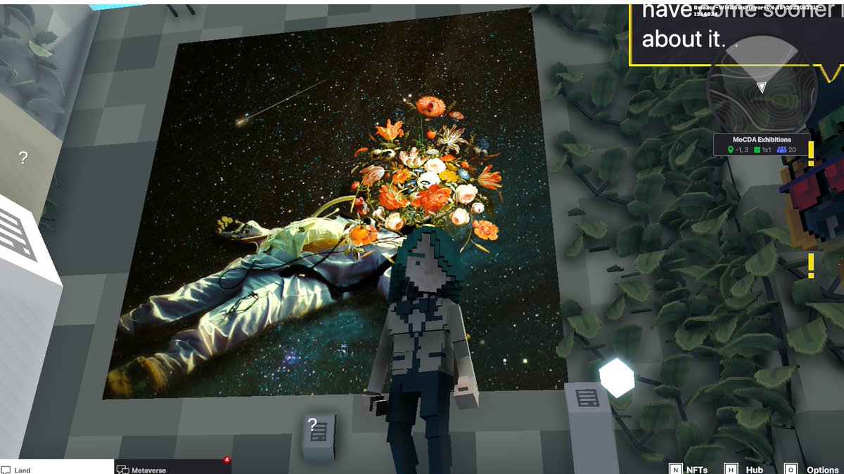 ElsieKings's tweet photo. @TheSandboxGame @MOCDA_ I just participated in the #TheSandbox weekly contest for a chance to win 200 mSAND! Here is my favorite piece from the ‘Impossible Worlds’ exhibition, check out my screenshot below!
👇 https://t.co/9PZfGxgd2h