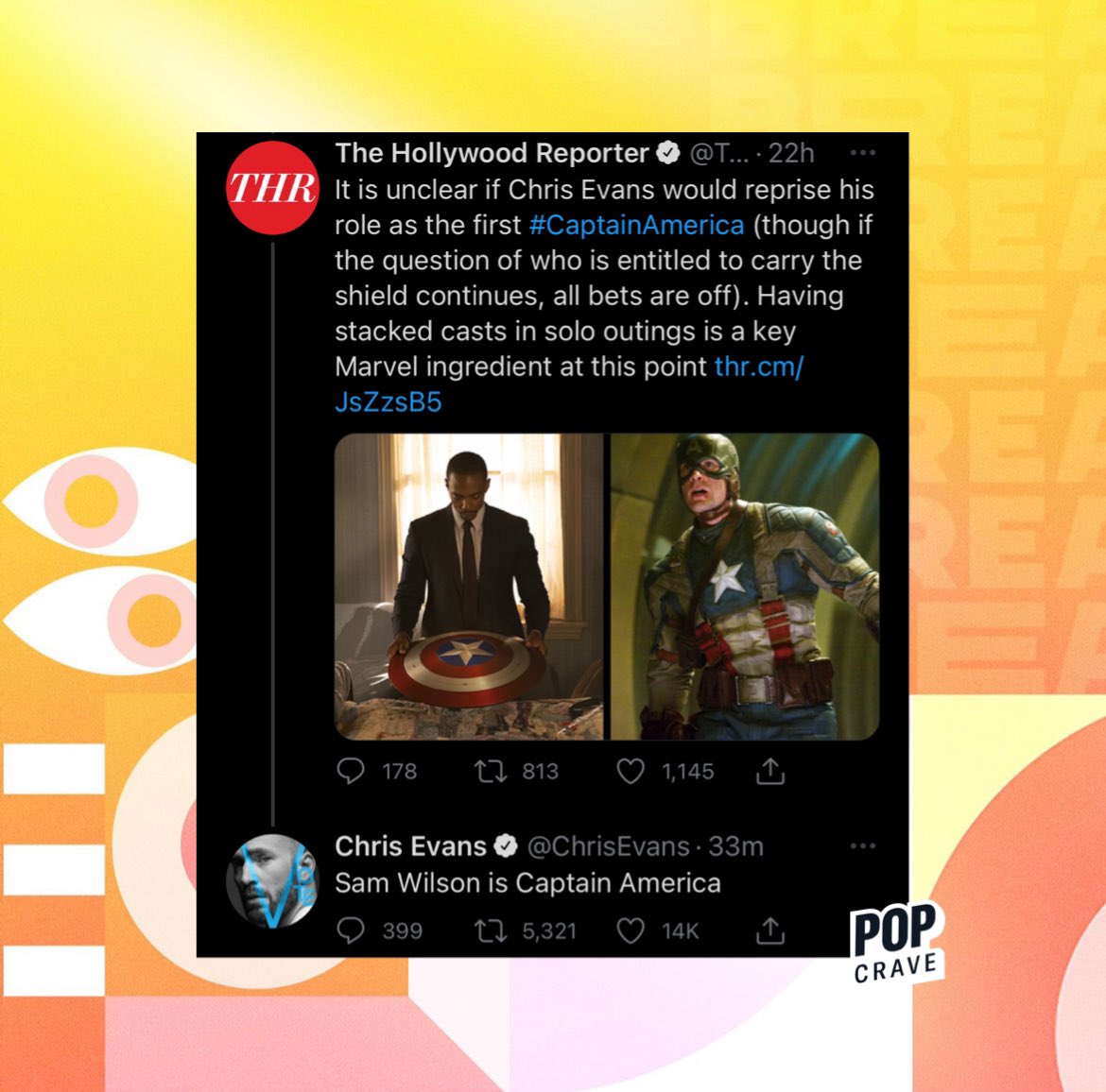 Chris Evans responds to a tweet wondering if he would reprise his role as Captain America in ‘Captain America 4’: 

“Sam Wilson is Captain America”