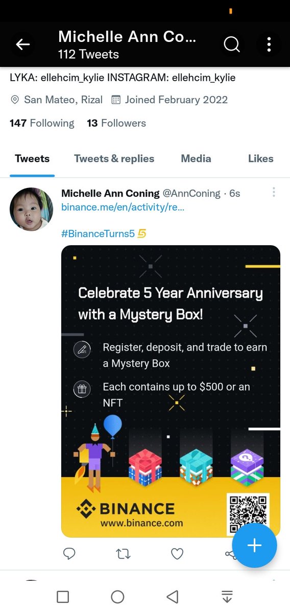 AnnConing's tweet photo. @binance Done
#BinanceTurns5 https://t.co/pHNaS8dI00