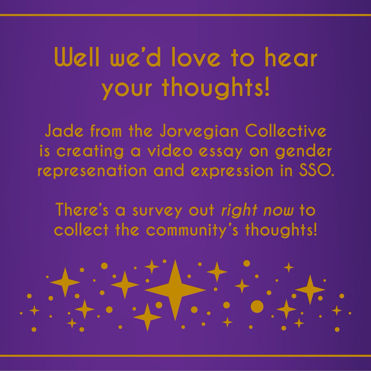 jorvegian's tweet photo. @JadeDragonMage from the Jorvegian Collective is looking for your input related to gender in #SSO! Check out the anonymous 5 minute survey here: https://t.co/pby7e7YmD8
#starstable #starstableonline https://t.co/xCtXnXO0su
