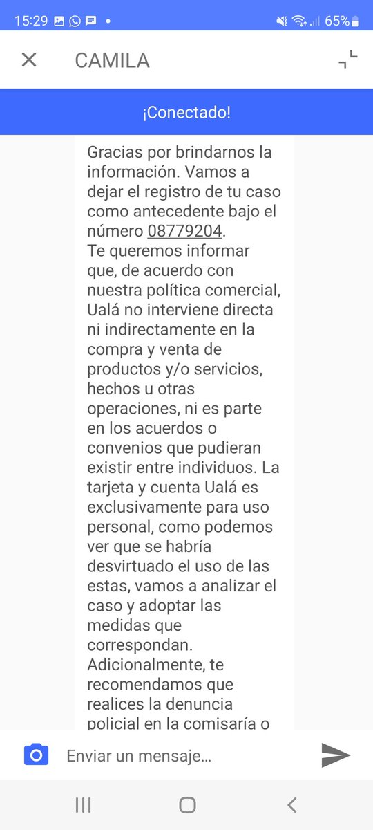 KrnNmsys's tweet photo. @pbarbieri @uala_arg Podrás ver este nro de reclamo me acaban de pedir prestado haciéndose pasar por mi madre mi cta es UALA y la cta de destino también, pedi si pueden cancelar la transferencia pero me respondieron que no se puede ... los admin de UALA debería poder frenar estas cosas https://t.co/1qnvVz3TZp