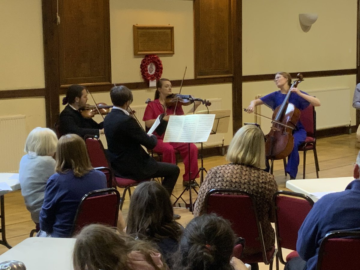 jimmclean1's tweet photo. Victory Hall in Aboyne the lovely setting tonight for the Fitzroy Quartet, music from Haydn, Mozart and Mendelssohn https://t.co/3ek5RcneGF @LLAberdeenshire @aberdeenshire #keepmusiclive @fitzroyquartet https://t.co/CqsU2aQnlw