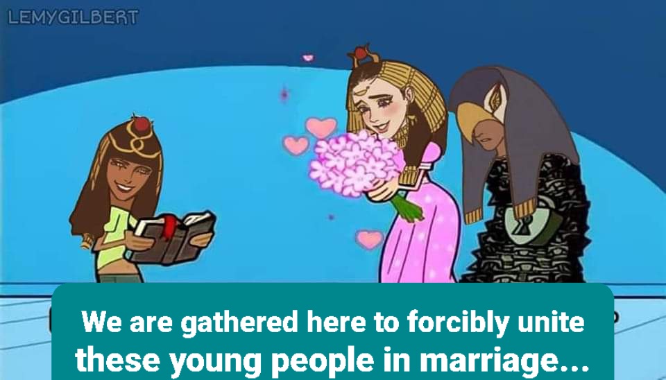 ale1111018's tweet image. Hahahahahaha Horus and Hathor 😂👰‍♀️🤵‍♂️💣⛓️🚫
#ENNEAD #Season2 #Chapter43