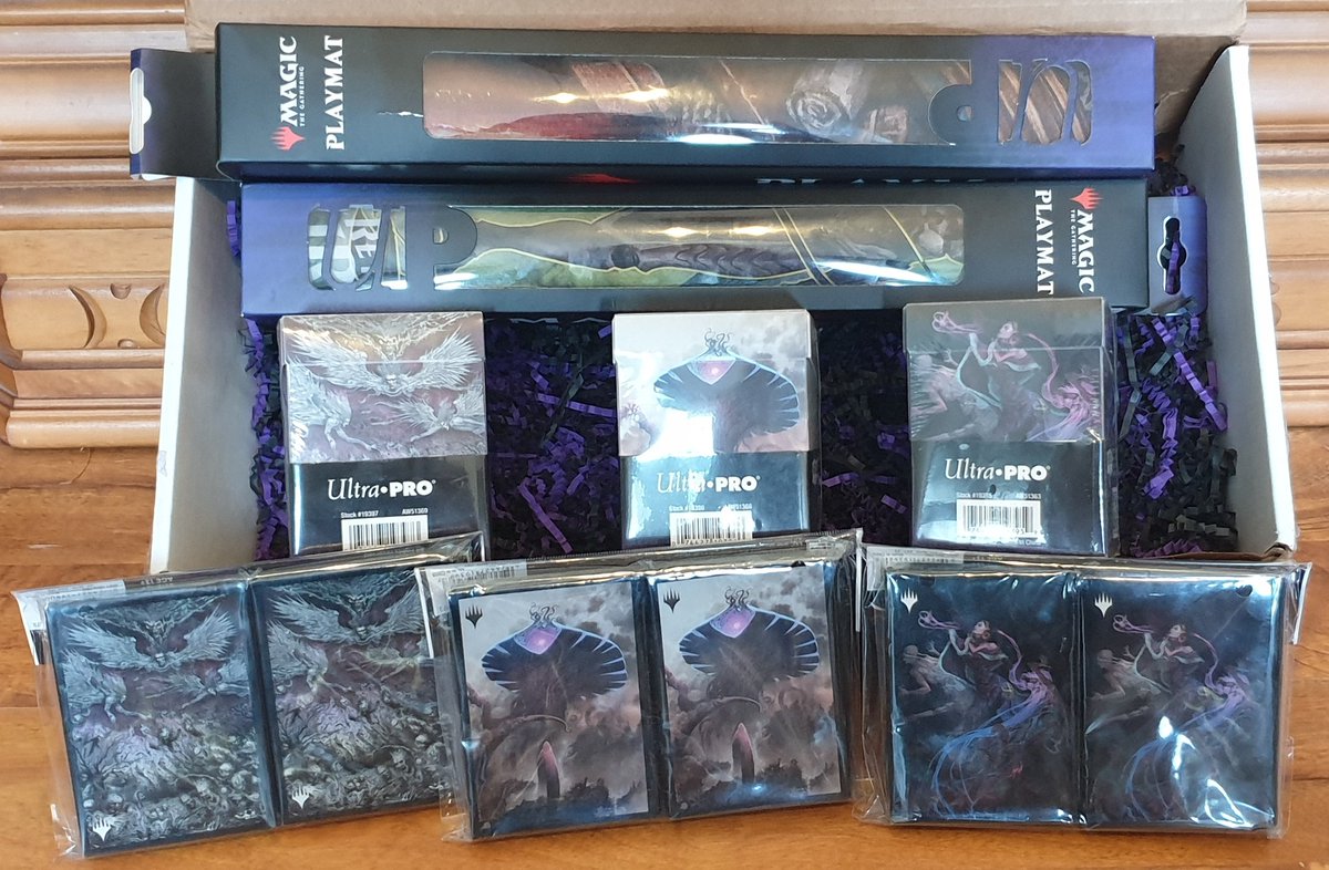 GIVEAWAY TIME! 
Look at all these shiny things! And they could all be yours! Whaaat? Yes, it's true! All you got to do is follow me on twitter, retweet and be 1 of 3 lucky winners! EZ!
Thanks to our <a href="/DegenStreams/">Degenerate Streamers</a> sponsor <a href="/UltraProIntl/">Ultra PRO</a> for helping me to give back to the community!