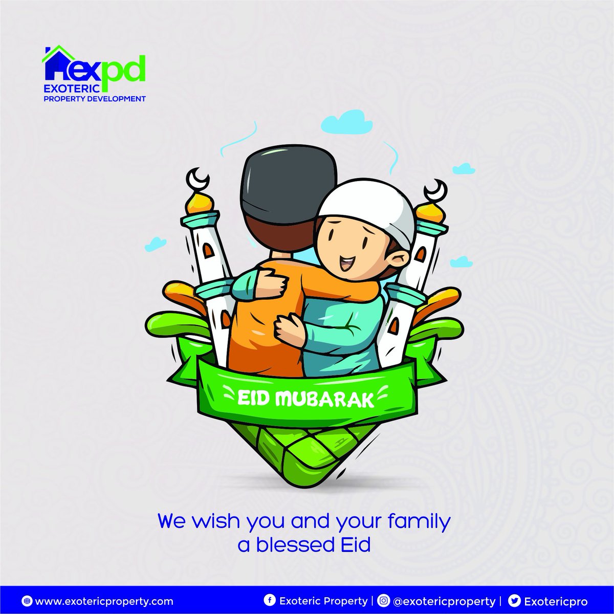 Exotericpro's tweet photo. We wish all our Muslim faithful, a happy and blessed Eid Mubarak.
From all of us at Exoteric property, we say Barka da Sallah.
#David #tableshaker #daura #agege #lovedamini #meat #teni #Renoomokri #EidAlAdha #chioma #AbujaTwitterCommunity https://t.co/gkEahus54w