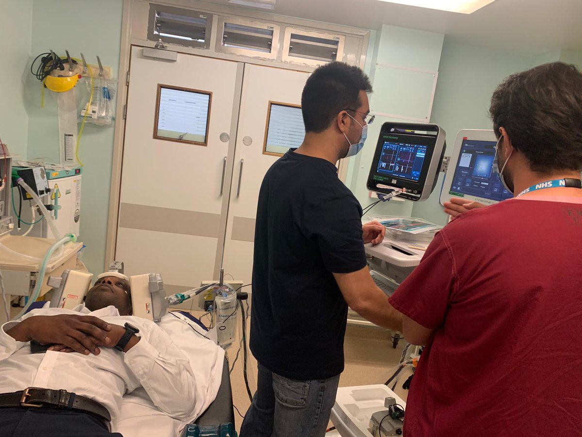 We started out trial of the Robotic Transcranial Doppler System. Hope we add it to our armamentarium towards zero stroke aortic  surgery.  Had to check my brain circulation first. #BHIBristol