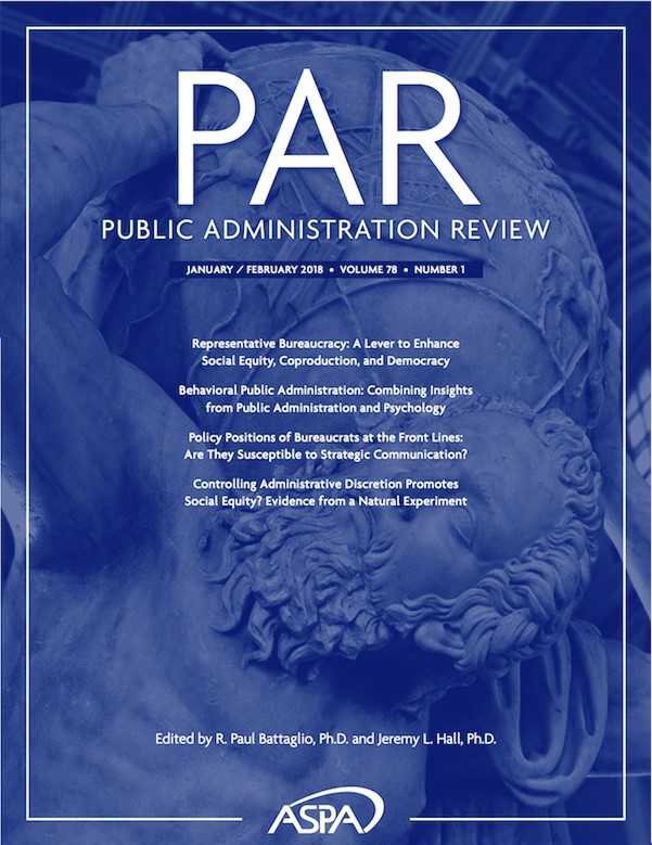 Now on <a href="/PAReview/">PAR</a>:
Fighting COVID-19 with Agility, Transparency, and Participation: Wicked Policy Problems and New Governance Challenges
By M. Jae Moon
ow.ly/gNRb50JQUmm