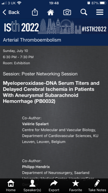 CMVB_KULeuven's tweet photo. CMVB tomorrow at #ISTH2022 meeting !! Presentations from @MatthiasEngelen on COVID and the DAWn_Antico study &amp; @kmartinod on recommendations for NETs measurements in SSC session. Also posters from @ValerieSpalart and again @MatthiasEngelen https://t.co/0SRsYFR9kX