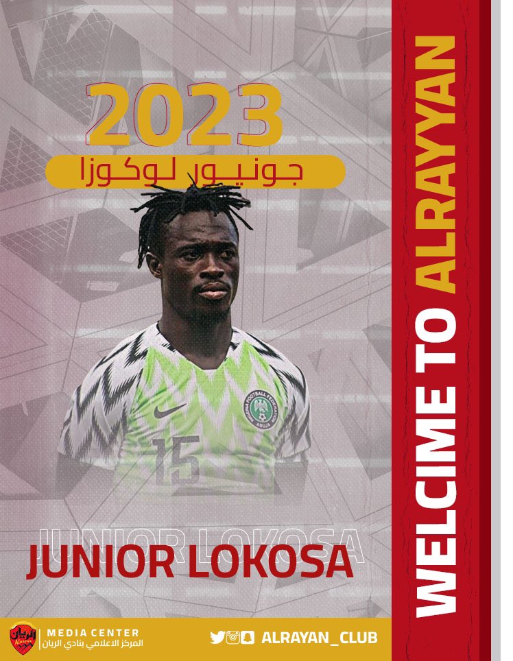 alrayan_club's tweet photo. 📄| تعاقدت إدارة نادي الريان  

مع المهاجم النيجيري الدولي/ جونيور لوكوزا 🇳🇬

  لتمثيل الفريق الأول في الموسم الرياضي 2022-2023 ❤️🖤

#فرسان_رمان 
#نادي_الريان_السعودي https://t.co/lWHSbqTMW4