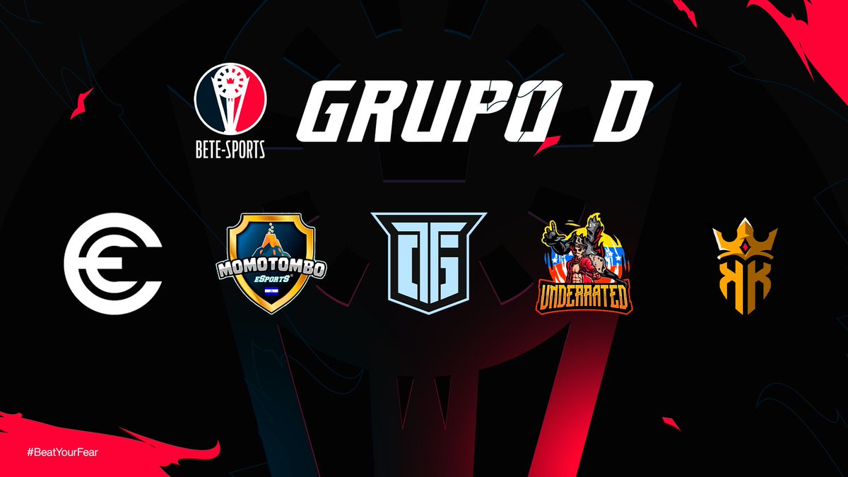 🔹Grupo D | América 🌎

🇨🇱 <a href="/CE_eSportsGG/">CE Esports 🏆</a> 
🇳🇮 <a href="/Momot_eSport/">Momotombo</a> 
🇲🇽 <a href="/titans_ghost/">TITANS GHOST</a> 
🇻🇪 <a href="/UNRESports_/">𝗨𝗡𝗗𝗘𝗥𝗥𝗔𝗧𝗘𝗗 𝗘-𝗦𝗣𝗢𝗥𝗧𝗦</a> 
🇵🇪 <a href="/KingOfKings_GG/">King Of Kings 👑</a> 

🔸¿Qué equipos conseguirán su boleto a los play-offs? 👀.

#BeatYourFear