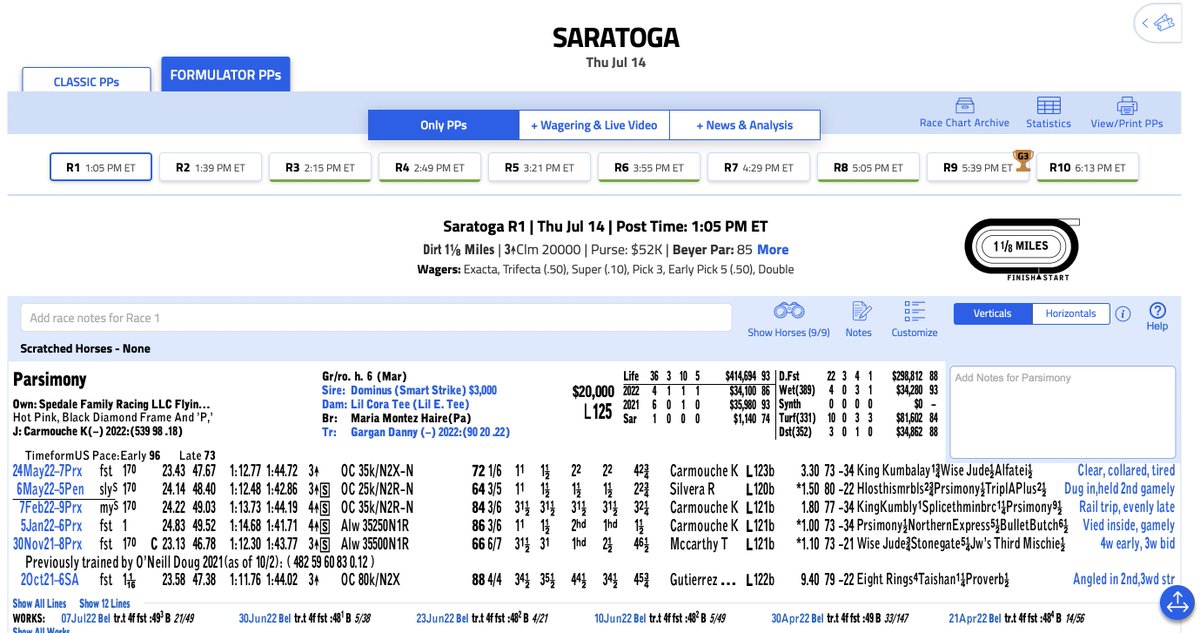 Daily Racing Form on Twitter "RT HorseToWatch PPs for Opening Day at