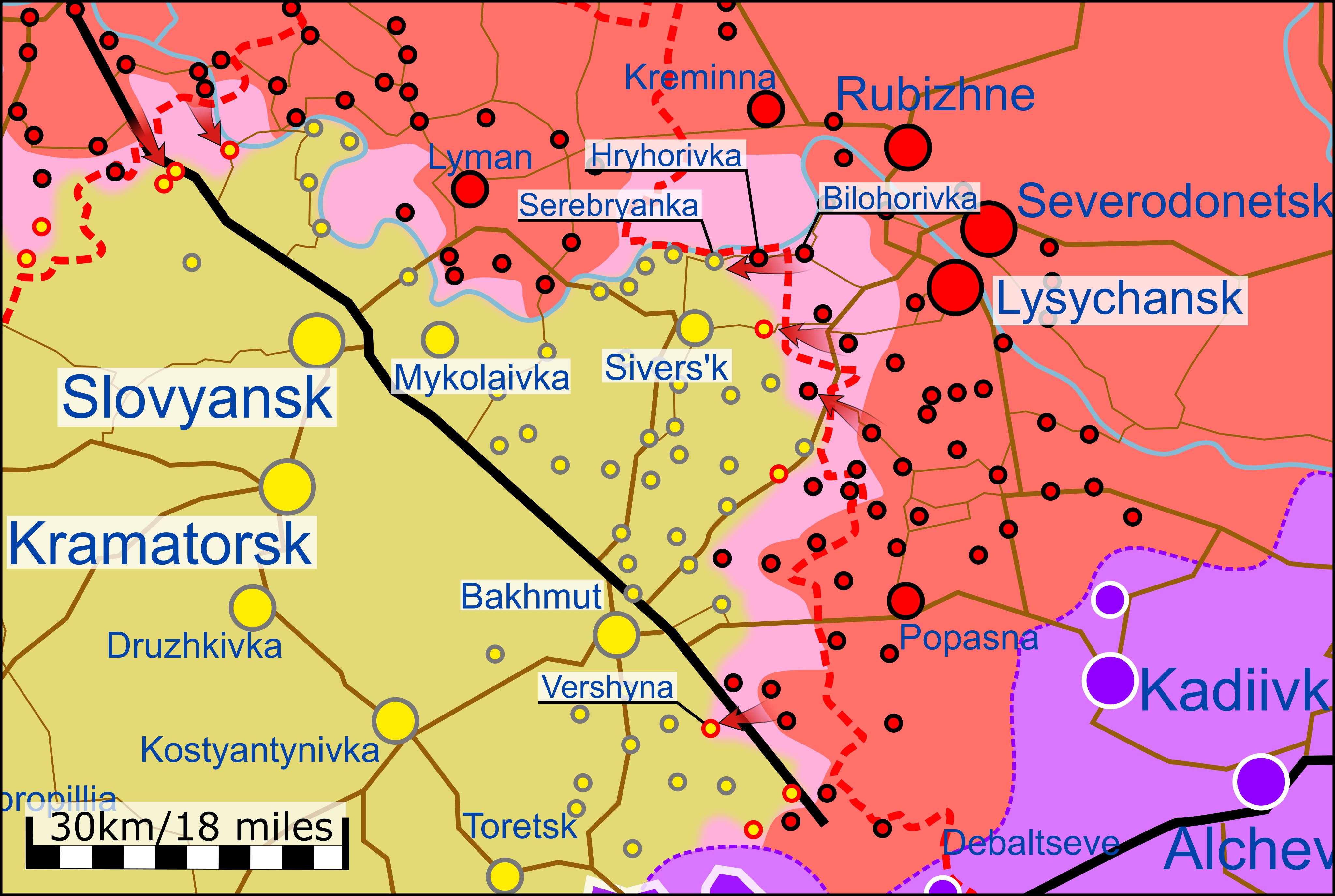 Карта боевых действий на Украине 