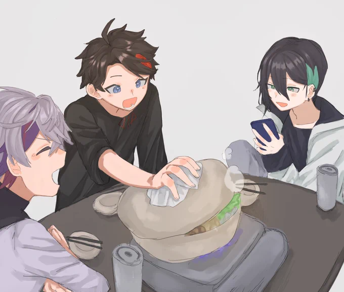 #さ絵ぐさ #灰画 #絵スコートこの時期に鍋なの笑う 