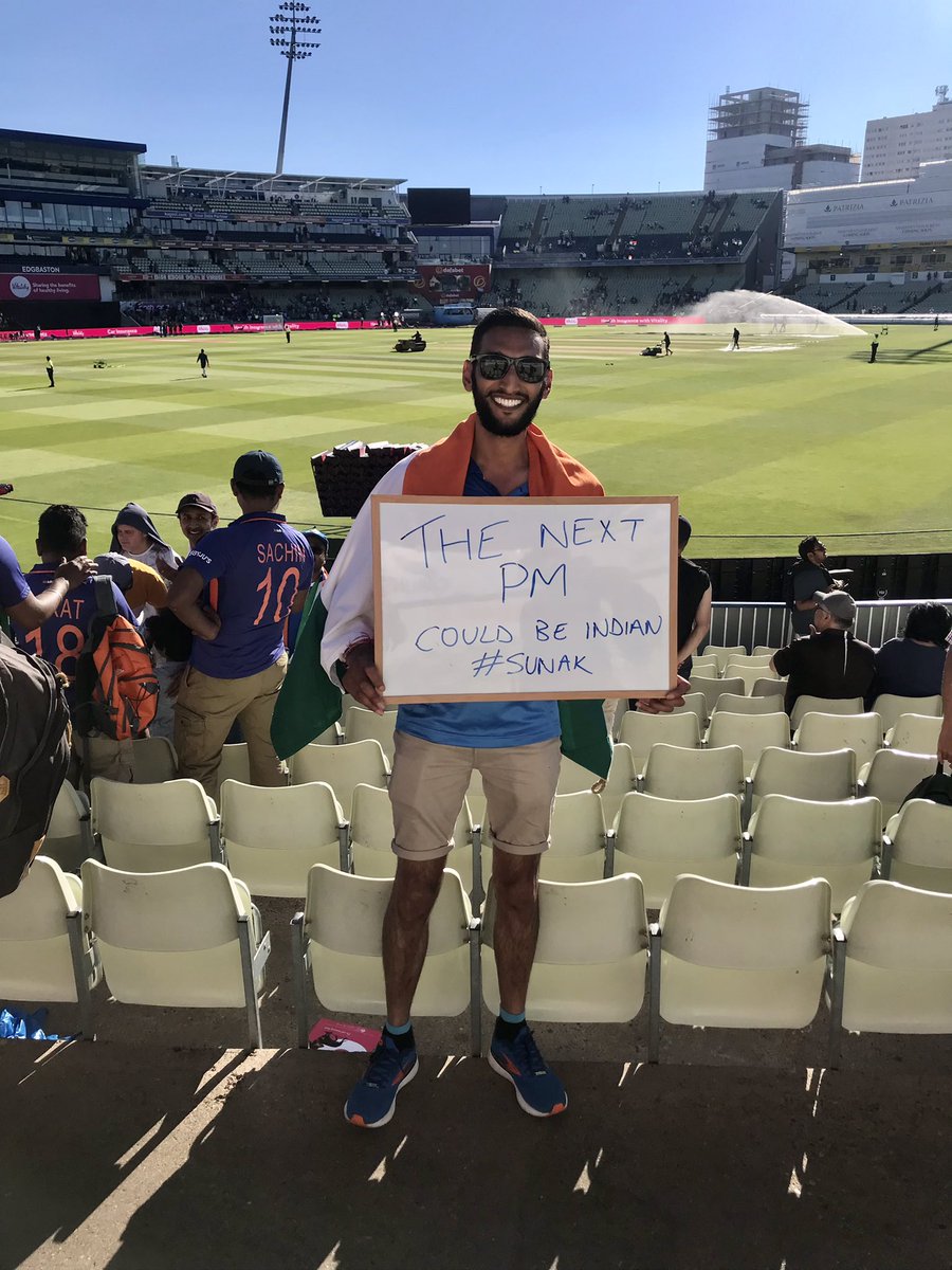 krupaxo's tweet photo. Watching @BCCI v @ECB_cricket at @Edgbaston with @IAmKiranPatel 

Cc. @thebharatarmy @RishiSunak https://t.co/x3NtY3X93p