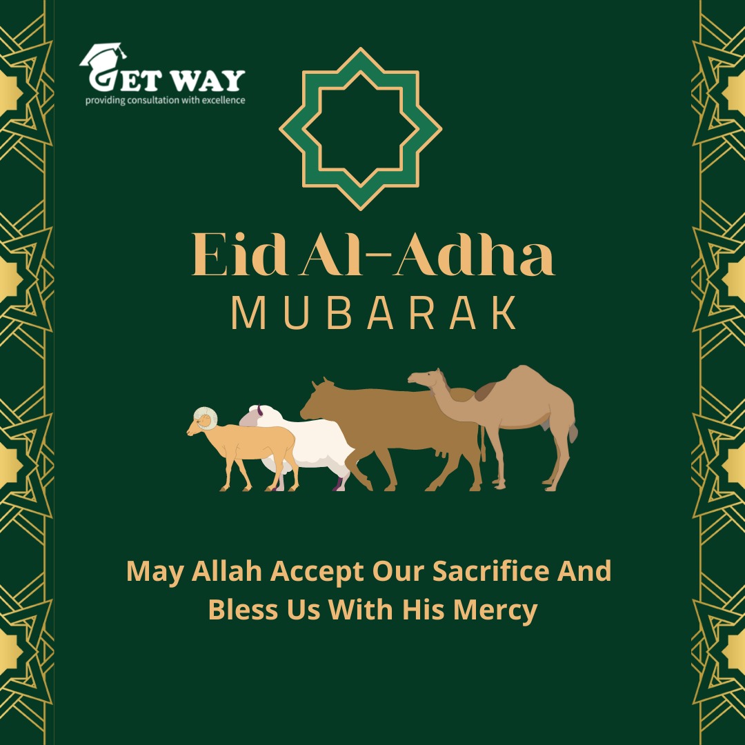 Getway_org's tweet photo. May the divine blessings of Allah bring you hope, faith, and joy on Eid-Ul-Adha and forever. Eid Ul Adha Mubarak!We pray that Allah showers us with peace and prosperity in this life and in the afterlife.
#EidAlAdha #EidMubarak #EidAdhaMubarak #عيد_الاضحى 
#getway #studyabroad https://t.co/iXBjaYiLkA