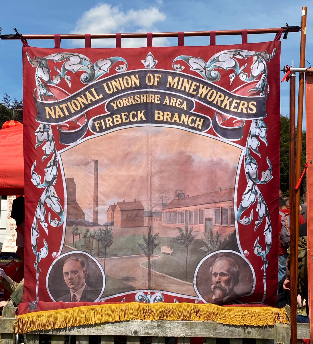 LovekinTom's tweet photo. I went to the Durham Miners Gala today for the first time since 1984. I was delighted to see a banner from my Mother’s home village in Yorkshire there. https://t.co/7Mplucg2xu