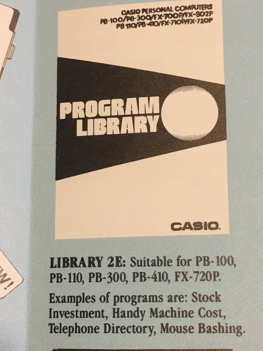 FpCasio's tweet photo. I am looking for hard to find Program Library for the #PB100 and #PB700 pocket computers. Images come from an australian leaflet. Any help would be very
appreciated ! @ObsoleteTears @occitel @CASIOJapan @monkey390220 @KawamataAkira @BillBaud @casioedu_au @Casio_USA @CasioFrance https://t.co/P1HhtQw99c