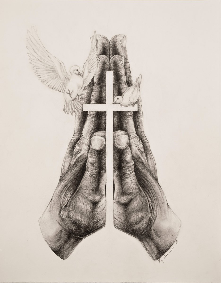 itsKscribs's tweet photo. I'm still cleaning up files and came across this gem.  I did this sketch way back when and donated it to my church.
#prayinghands #church https://t.co/2f0UnIVIkU