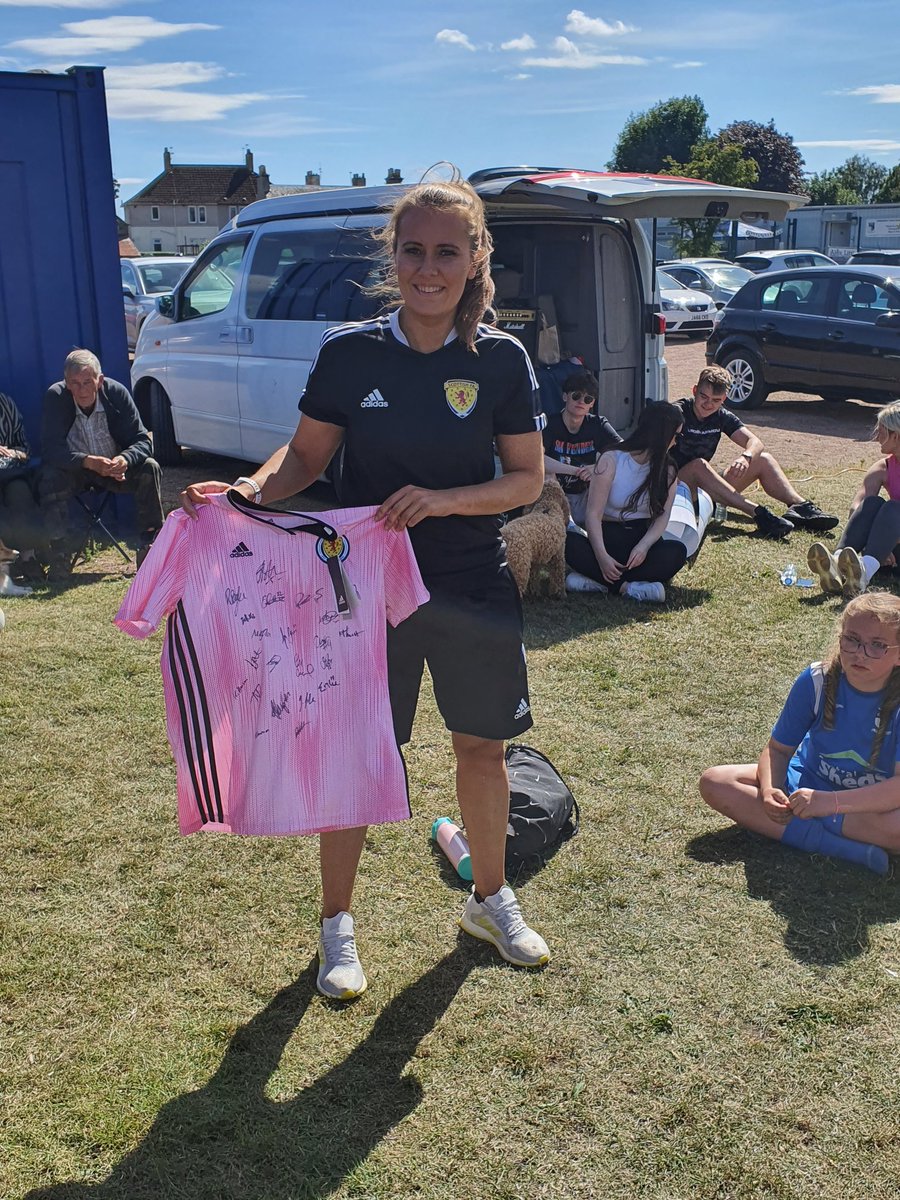KSHsGirlsFC's tweet photo. Fantastic day at KSHs Girls presentation,to all award winners well done Girls, also to all of our girls every single one of you are winners , so proud of you all ,A massive Thank you to @sammilne1 for coming along and presenting the Awards , and for the Signed Scotland Shirt 👍⚽️ https://t.co/YEZnIpPSv3