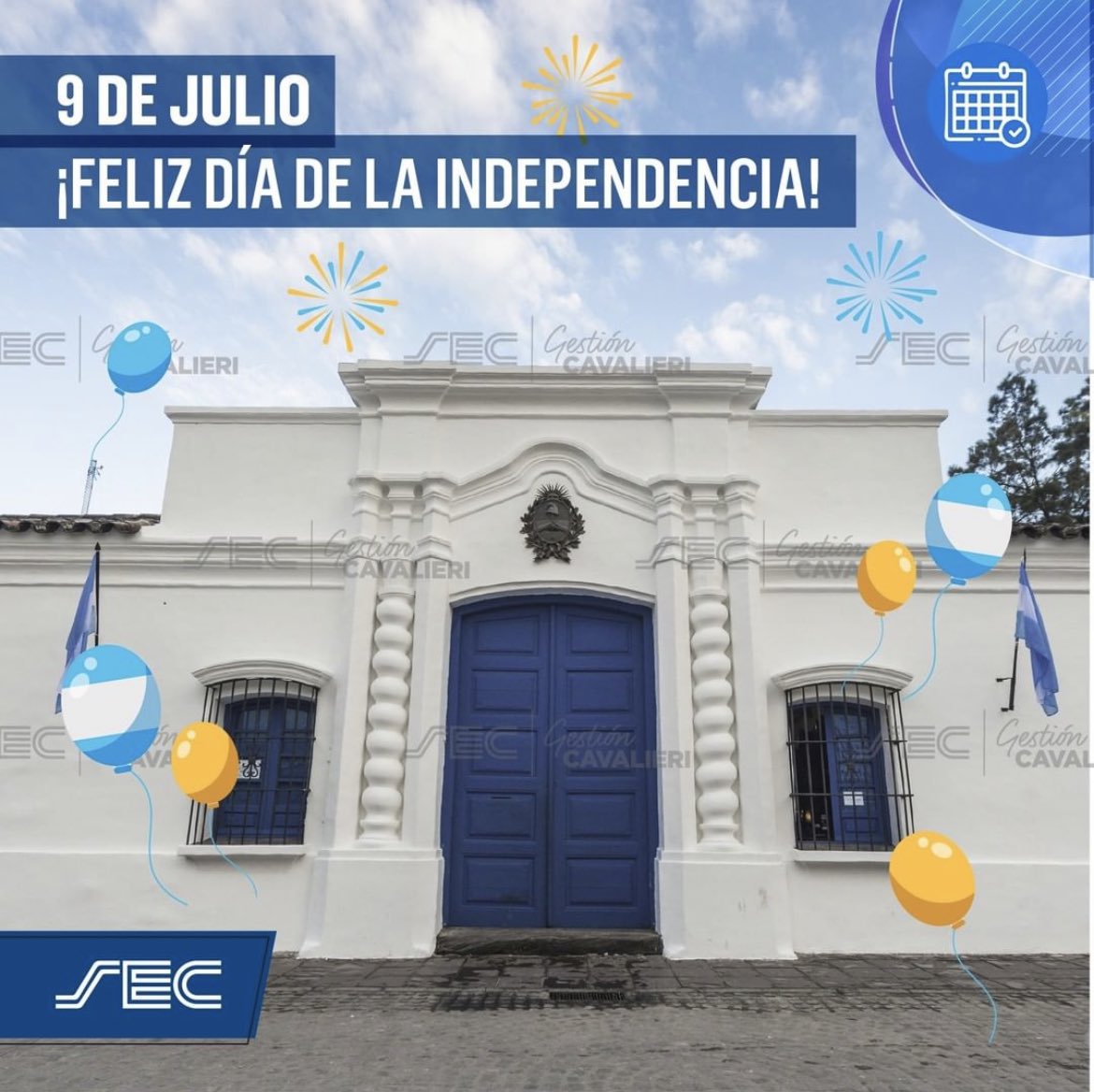 MGonzalezSEC's tweet photo. Hoy celebramos un nuevo aniversario de la declaración de la independencia, acontecimiento clave de la historia política de nuestro país, sobre la cual se construyeron los cimientos de nuestra República Argentina y se renunció a toda dominación extranjera. 

¡Viva la patria! 🇦🇷🇦🇷 https://t.co/rh0CTWbQiX