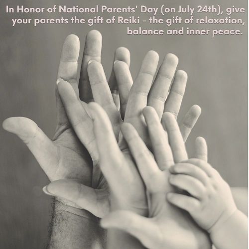 It's National Parents Day and no, not every day is 'Parents Day!' On this special day, do something extra special for your mom and/or day. Give them the gift of Reiki. highvibrationsreiki.com #parentsday #parent #mom #dad #mother #father #giftofselfcare #reikilove #reikienergy