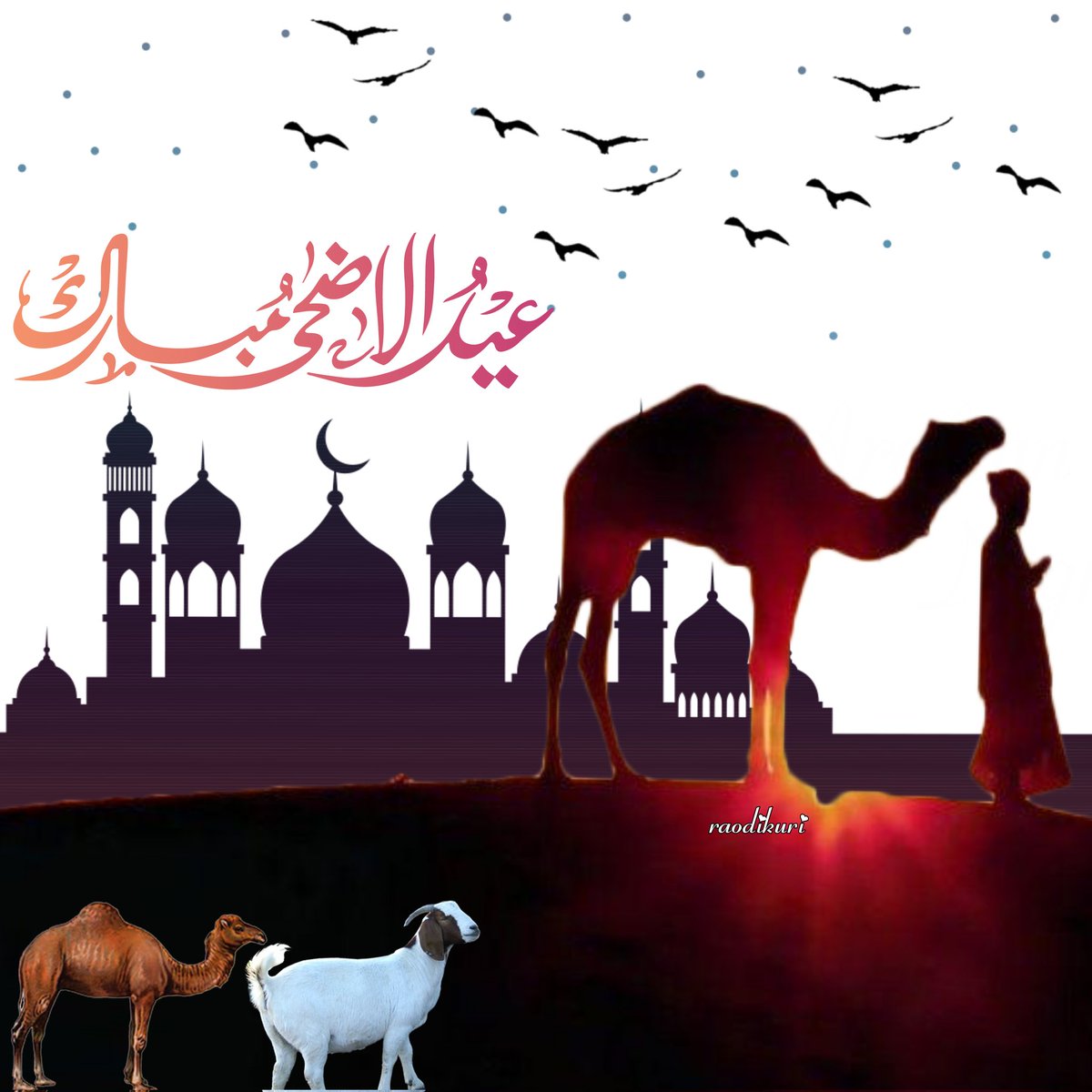 Raodikuri's tweet photo. #عیدالاضحی2022
تمام مسلمانوں کو عید الاضحی مبارک ہو 
اللہ تعالیٰ سے دعا ہے کہ یہ عید ہم سب کے لئے بہترین عید ثابت ہو اور جس جس نے قربانی کرنی ہے، اللہ ان کی قربانی اپنی بارگاہ میں قبول فرمائے۔🤲#alhamdulillah #eiduladha2022 
#eid #eidwishes #eidqurban #raodikuri https://t.co/cskJJqMHN2