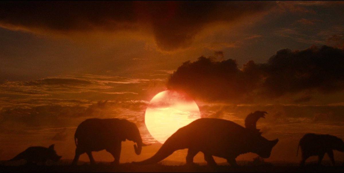 Brycenator100's tweet photo. “Dinosaurs and man. Two species separated by 65 million years of evolution have just been suddenly… thrown back into the mix together. I mean how can we possibly have the slightest idea… what to expect?” https://t.co/hHCnSWMrDF