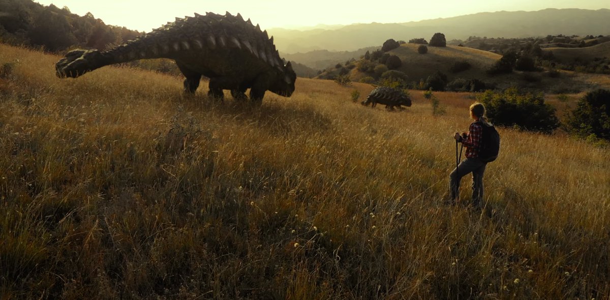 Brycenator100's tweet photo. “Dinosaurs and man. Two species separated by 65 million years of evolution have just been suddenly… thrown back into the mix together. I mean how can we possibly have the slightest idea… what to expect?” https://t.co/hHCnSWMrDF
