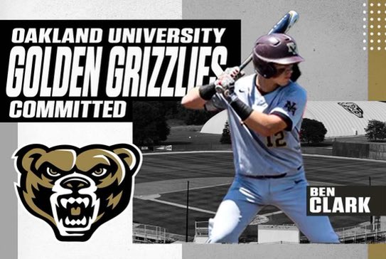 I’m excited to announce my commitment to further my academic and athletic career at Oakland University! I would like to thank my family, coaches, teammates and friends who have helped and supported me along the way! <a href="/OaklandBSB/">Oakland Golden Grizzlies Baseball</a> #GoGrizzlies 🐻