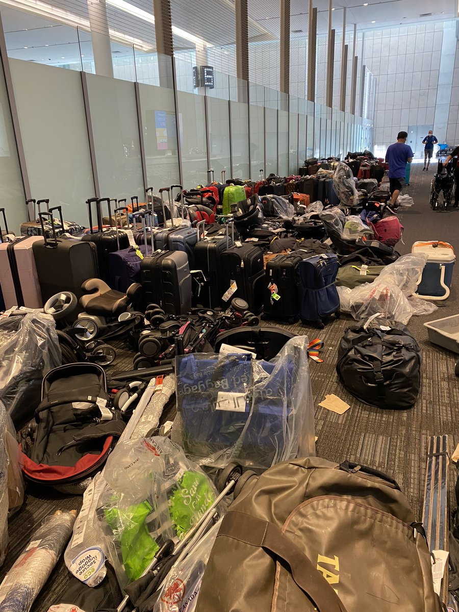 charness12's tweet photo. Returned to the scene of the lost luggage today (day 35) to see if I could spot my bag. After another check of arrivals, was taken to the bowels of Pearson (aka land of lost luggage). Still nothing. @AirCanada , please answer your phones! @AClostmyluggage @PatForanCTVNews https://t.co/vKgNZ3ocB0
