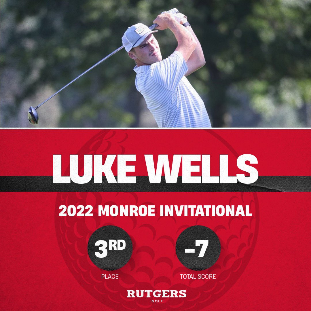 Rutgers Mens Golf (@rumensgolf) on Twitter photo Another 🔥 week for <a href="/WellsLuke7/">Luke Wells</a>!
The rising senior finished in solo-third place at <a href="/TheMonroeInvite/">The Monroe Invitational</a> after rounds of 72, 69, 64 and 68 🪓
Full Leaderboard: monroeinvitational.com/leaderboard/
📸: <a href="/TheMonroeInvite/">The Monroe Invitational</a>
#JerseyJuice🥤 #GoRU⚔️ Another 🔥 week for <a href="/WellsLuke7/">Luke Wells</a>!
The rising senior finished in solo-third place at <a href="/TheMonroeInvite/">The Monroe Invitational</a> after rounds of 72, 69, 64 and 68 🪓
Full Leaderboard: monroeinvitational.com/leaderboard/
📸: <a href="/TheMonroeInvite/">The Monroe Invitational</a>
#JerseyJuice🥤 #GoRU⚔️