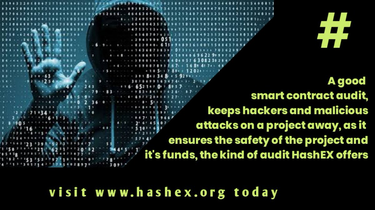 itzdoremi's tweet photo. A good smart contract audit keeps attackers and malicious attacks away. A good smart like the one HashEX offers to project.

You can visit https://t.co/pI1fjCfMUe to book audit.
#Crypto #Bitcoin #Binance #cryptocurrencies https://t.co/KK5NxaozlV