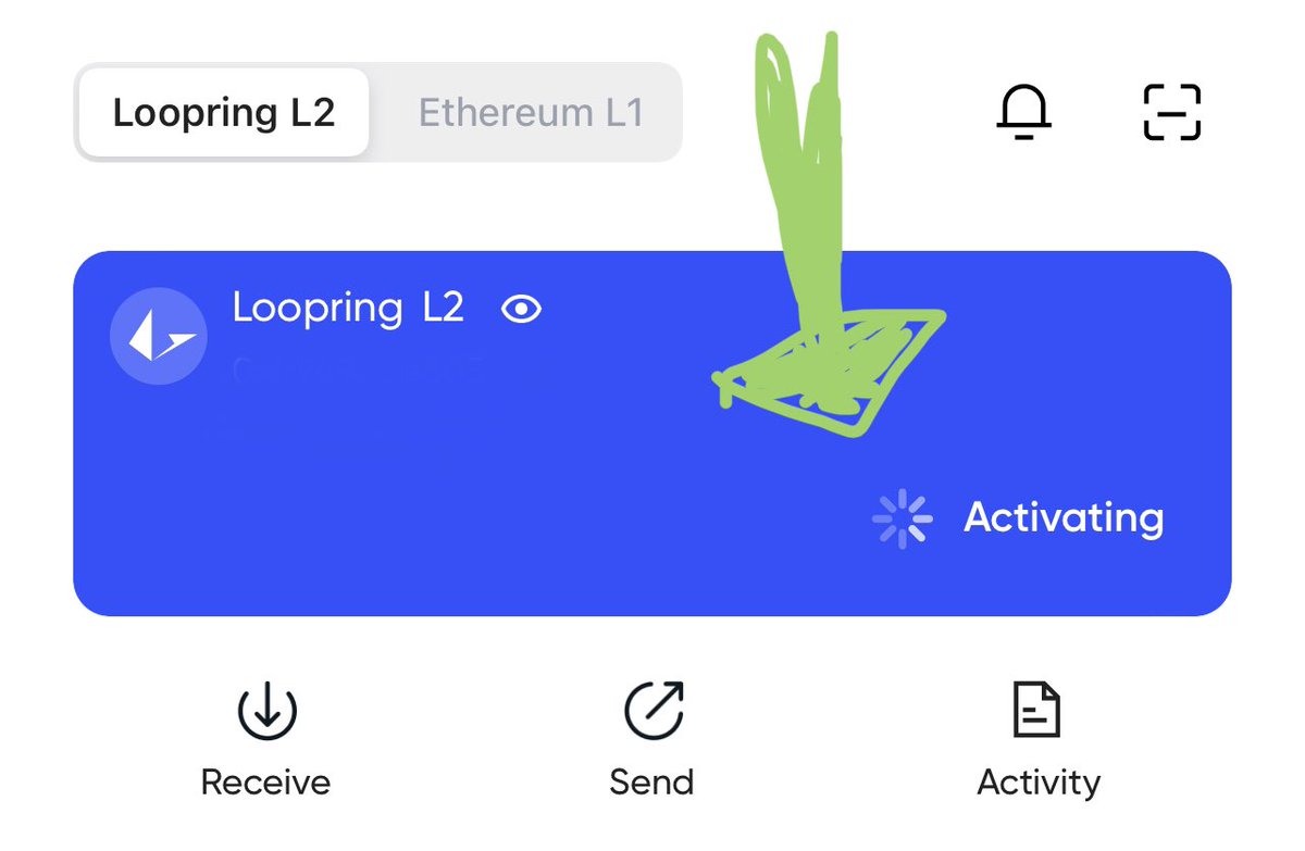 Snatoshi1's tweet photo. @loopringorg This wallet has been “activating” for over 12 hours now.  Is there a way to reset it or something? https://t.co/rM91tnOzs4
